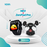 Kora Neo 1.78'' AMOLED Premium Smart Watch with BT Calling, Auto sports detection, LIVE Weather Updates & Health Monitor + Zenpods Pro Wireless Earbuds with 10mm drivers, 40 Hours Playback, ANC