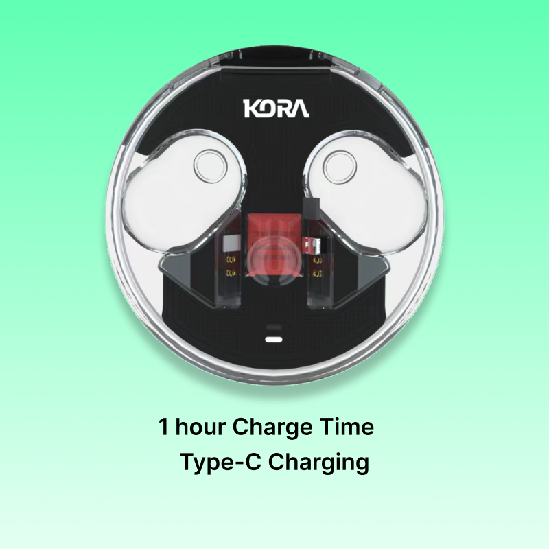 Kora Zenpods Pro Wireless Earbuds with 10mm drivers, 40 Hours Playback, ANC, Type C Fast Charging